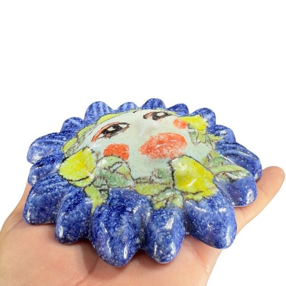 Italian Art Pottery Sun Figural Anthropomorphic Figure Hand Made Signed Pesitano - Picture 5 of 12